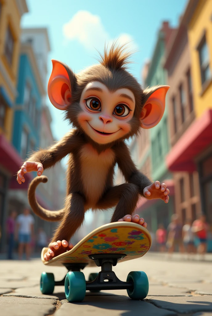 Monkey on a skateboard