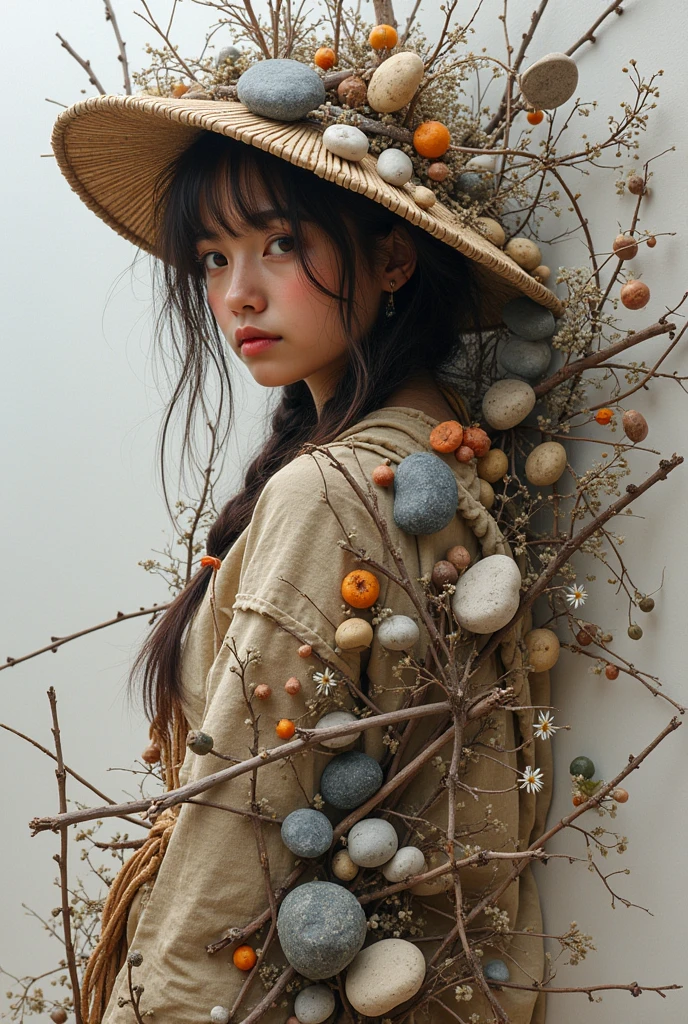  She would use sticks, stones, and whatever she could find to create beautiful pictures. 