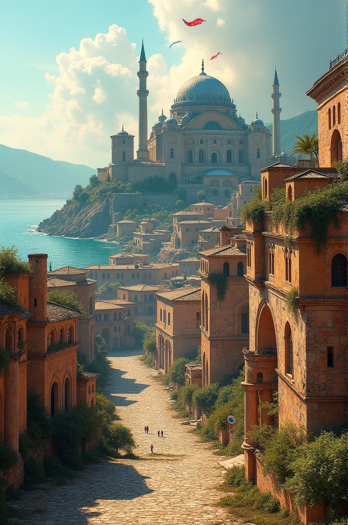 Draw me a picture of the ancient city of Mesemvria