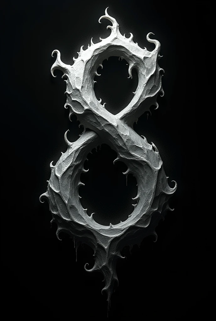 
create "eight" word if possible use a scary font black background