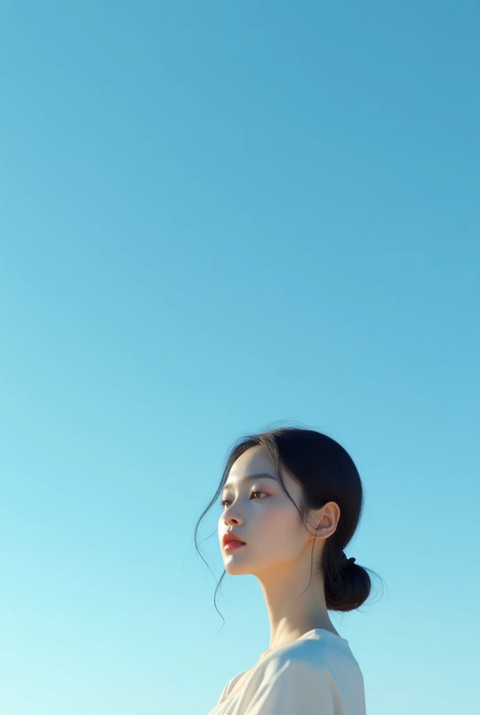 woman、Asia、blue sky、Wide sky、