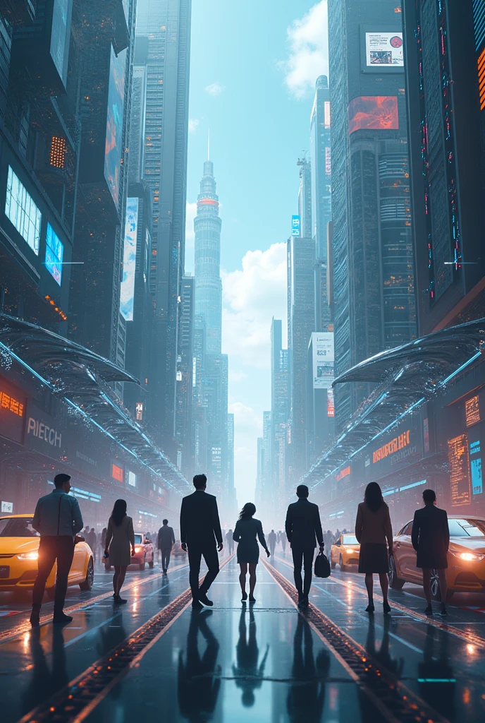 The future of AI, smarter world, human-AI collaboration, widespread intelligence, advanced , to be used as the main image for a blog post - professional 