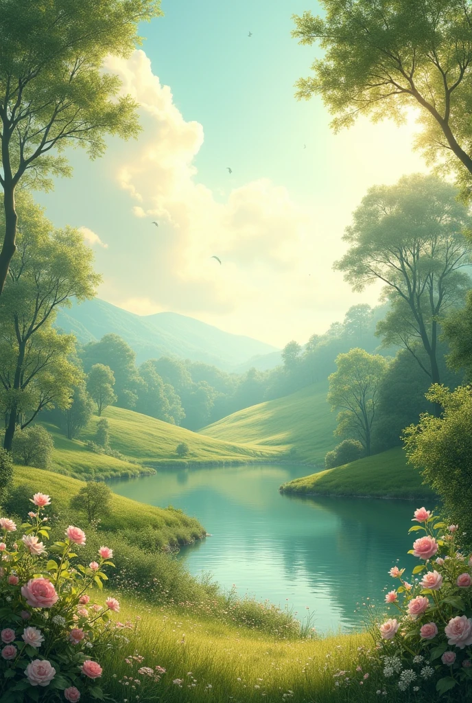 Create me a background for my PowerPoint and make it like 1800 romantic arts