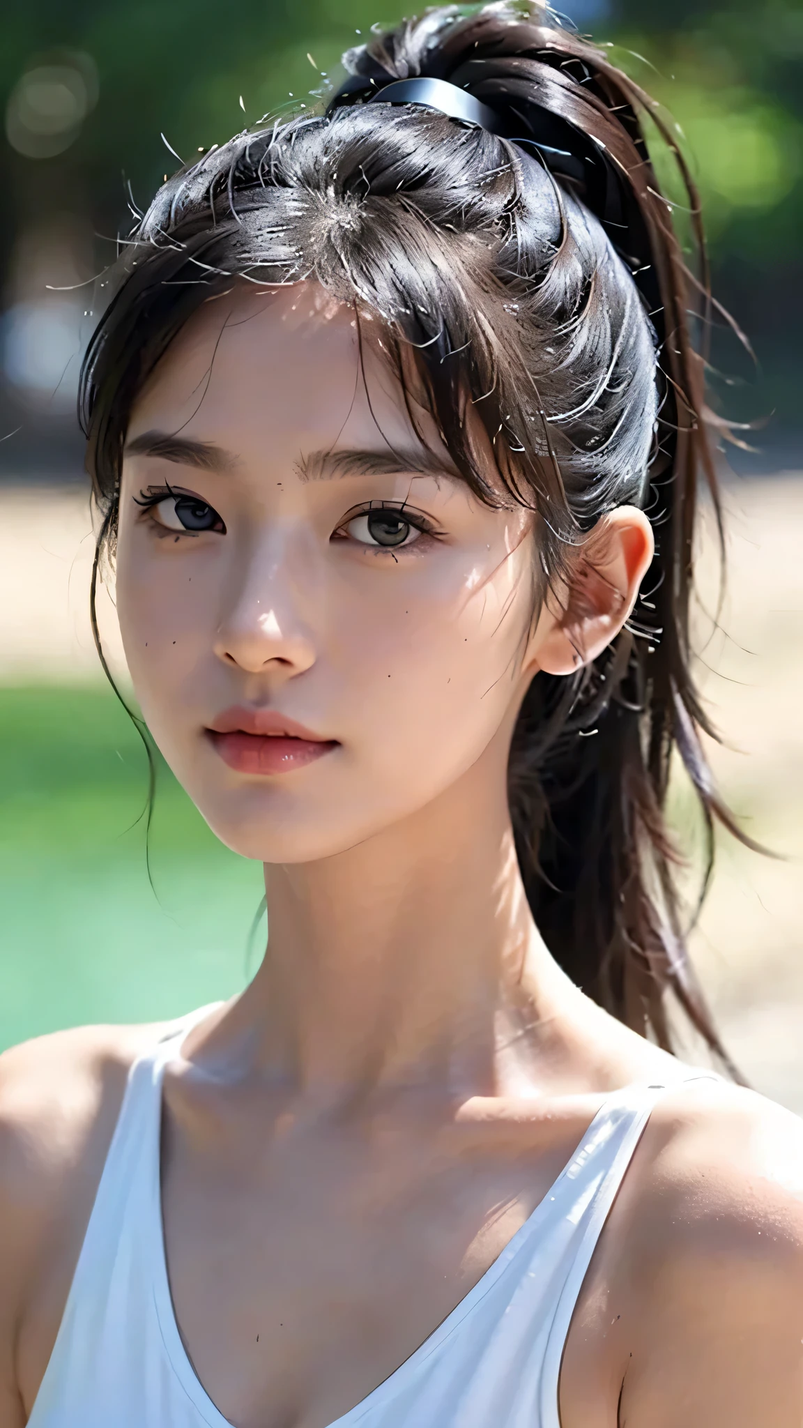 body shot,micro bikini,outdoor,beach,Body in front,masutepiece, The highest image quality, High quality, the background is clear,Beautiful woman, Japanese, Detailed, Ultra-detailed, finely detail, hight resolution, 8K Wallpaper, Perfect dynamic composition, Beautiful detailed eyes ,Detailed eyes, Detailed skin, Beautiful skin, 超hight resolution, (reality: 1.4),Very beautiful woman, Slightly younger face, Beautiful skin, slender, (Ultra photo realsisim), (hight resolution), (8K), (Very detailed) (beautifully detailed eyes), (super detailed), (Detailed face), view the viewer, Fine details, Detailed face, Staring straight ahead, Staring straight ahead, photos realistic, Bright lighting, Professional Lighting, Black hair,poneyTail,a baby face,sixteen years old,Hairstyle: ponytail,Long ponytail hairstyle,slight smile,