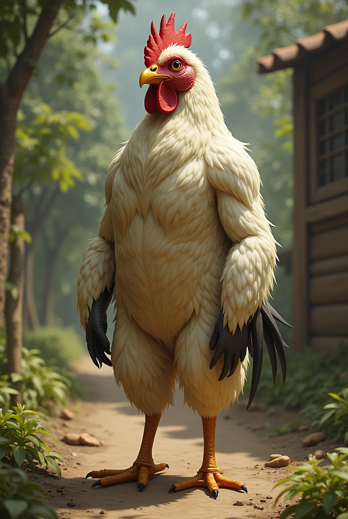 Human with chicken