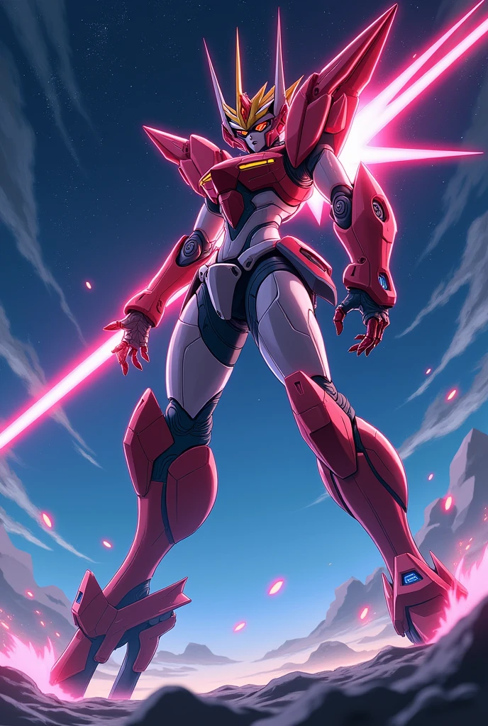black, anime, Giant Robot, Curved, fluid, Junmin, Beast, Fighting, heroic, Thin legs, Full body image of a female super robot, Simple Background,universe,