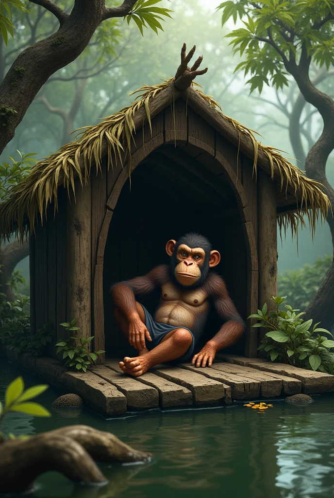 bored ape yacht club, swamp hut, background, environment