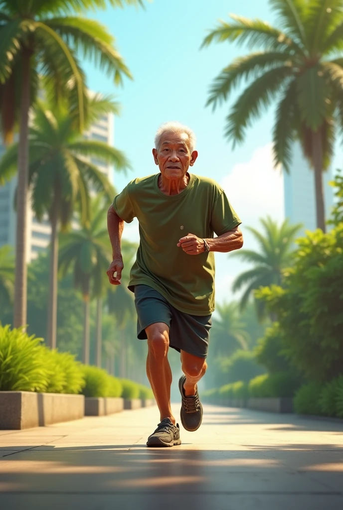 Malay elderly brisk walking