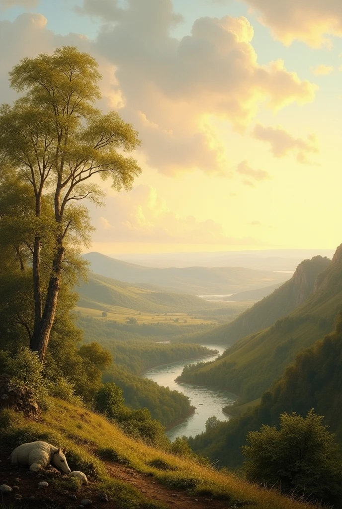 Create me a background for my PowerPoint make it looks like to 1800 romantic arts also make it landscape