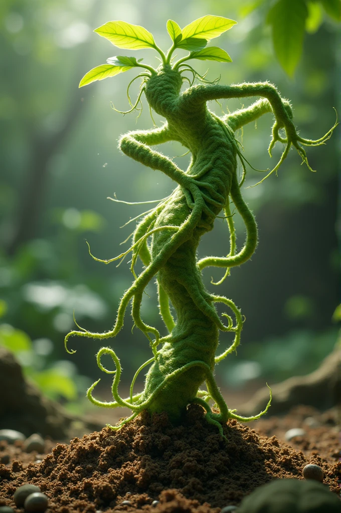 Plants roots dancing like a man