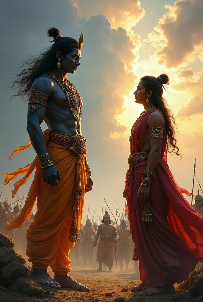 Shree Krishna in Mahabharata, Shree Krishna giving lesson to Prince Arjuna in Battle