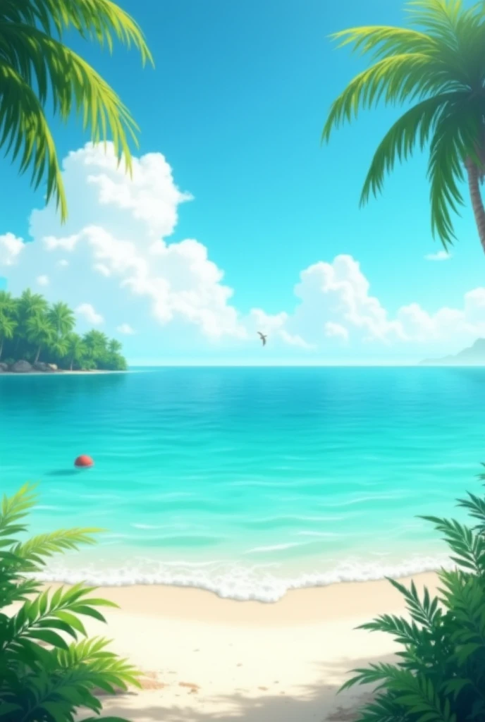 decord eau turcoise avec une plage simple