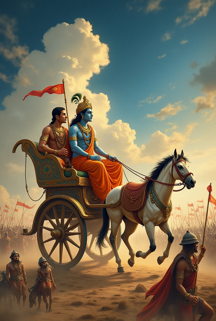 Shree Krishna in Mahabharata, Shree Krishna giving lesson to Prince Arjuna in Chariot