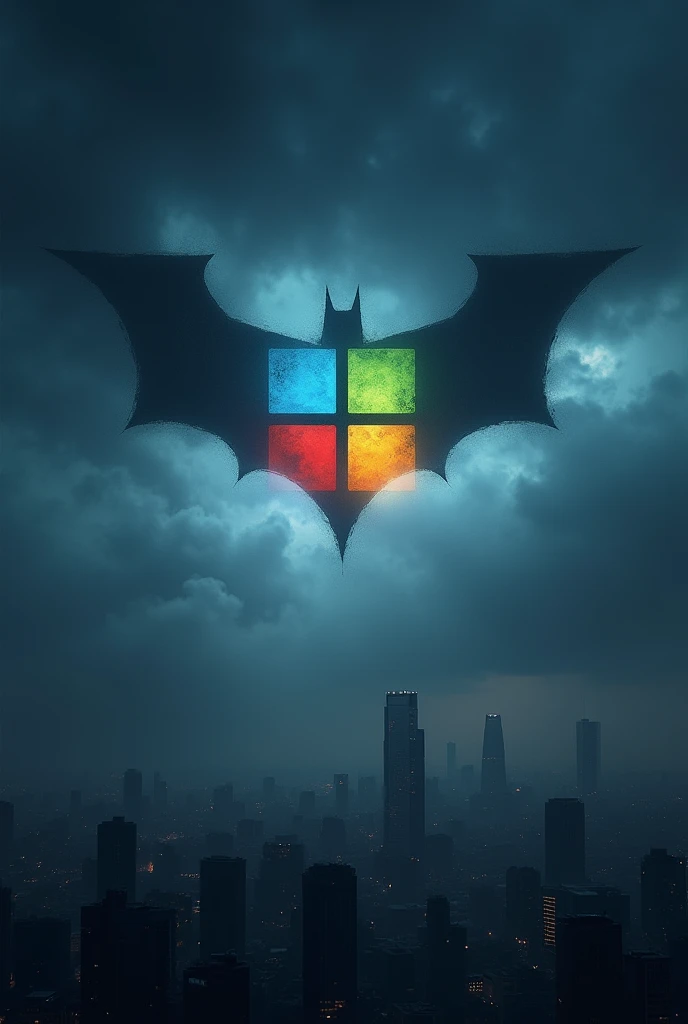 Windows logo instead of batman in sky