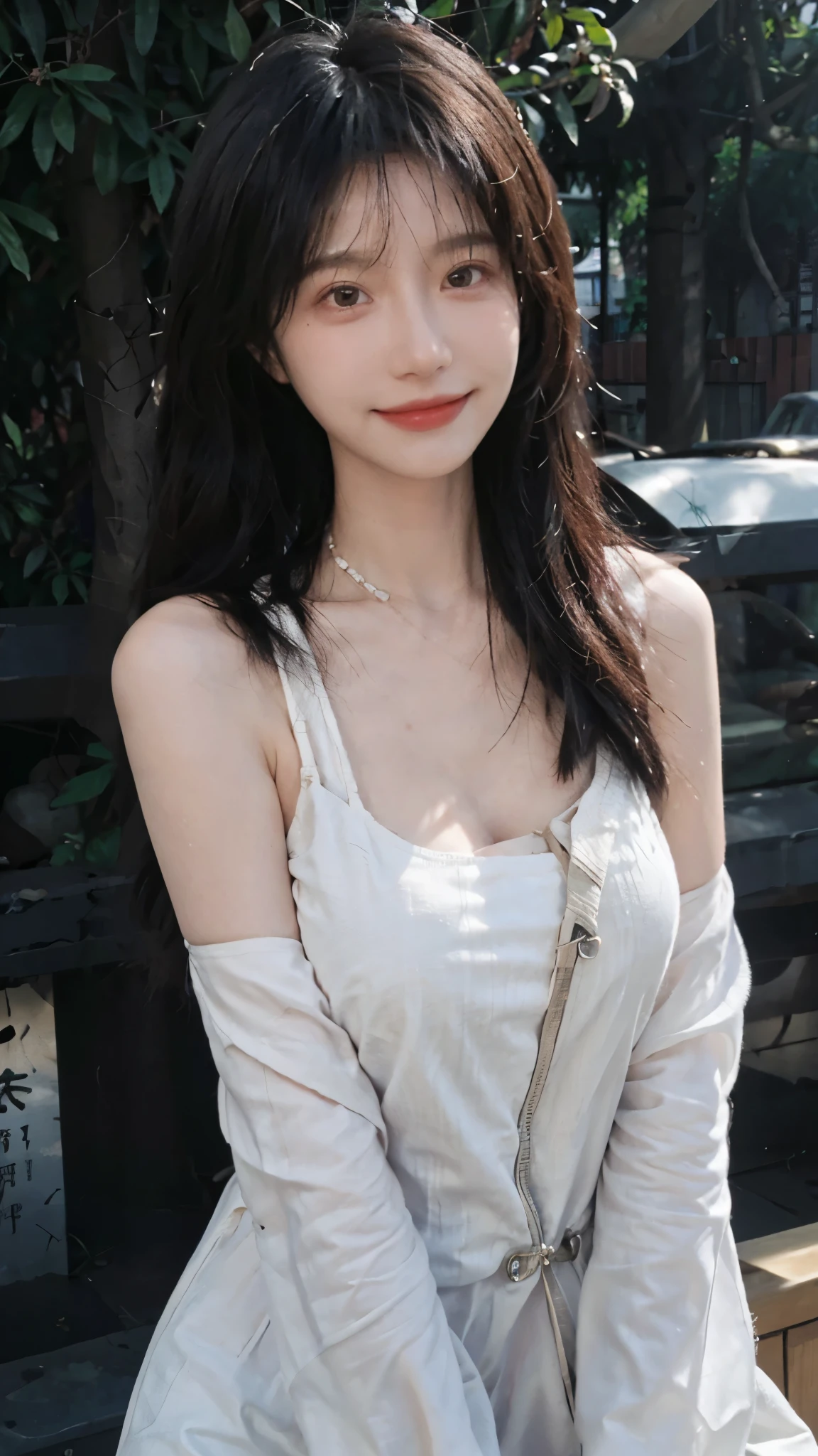 best qualtiy， Ultra-high resolution， （realisticlying：1.4），cute hairpin，Baoyu Girl，European style apartment，（flatchest：1.2） ，A pair of clear and moving peach blossom eyes,Royal Sister，sunshine on face，Big waves，（ln the forest：1.4），（choker necklace：1.2），（Fair skin：1.4），a sense of atmosphere，a beauty girl， ssmile，head straight-looking at viewer， closeup cleavage ，(Photorealistic:1.4),1girll,sexly,(Upper body:1.4),(Wet body),(:1.2)