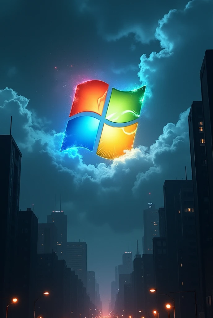 Windows logo instead of batman in sky