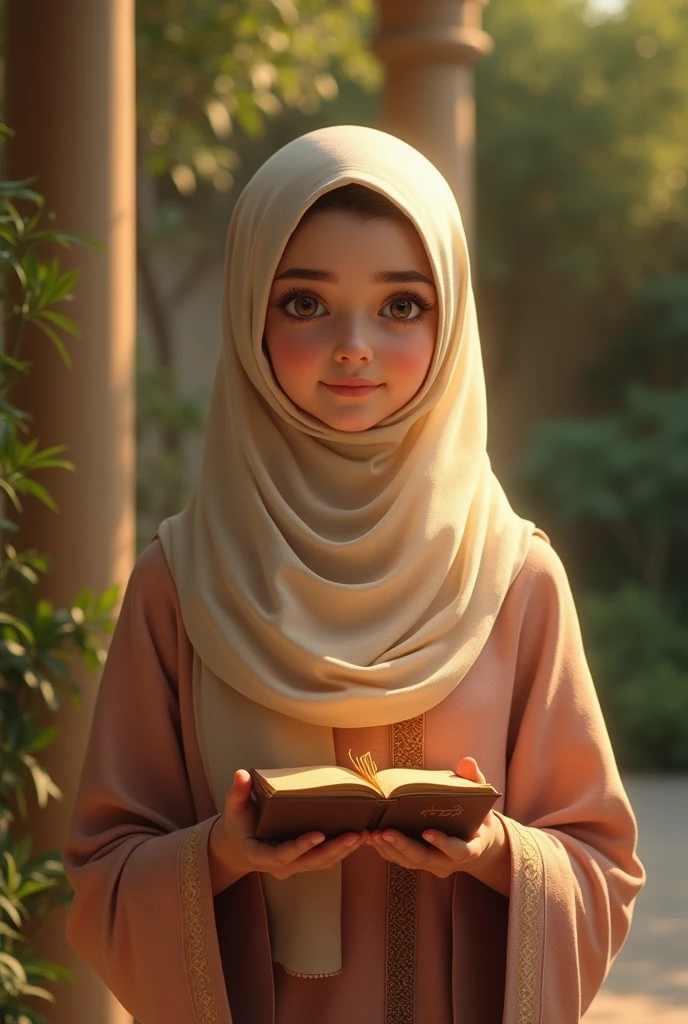 Hijab girl showimg something
