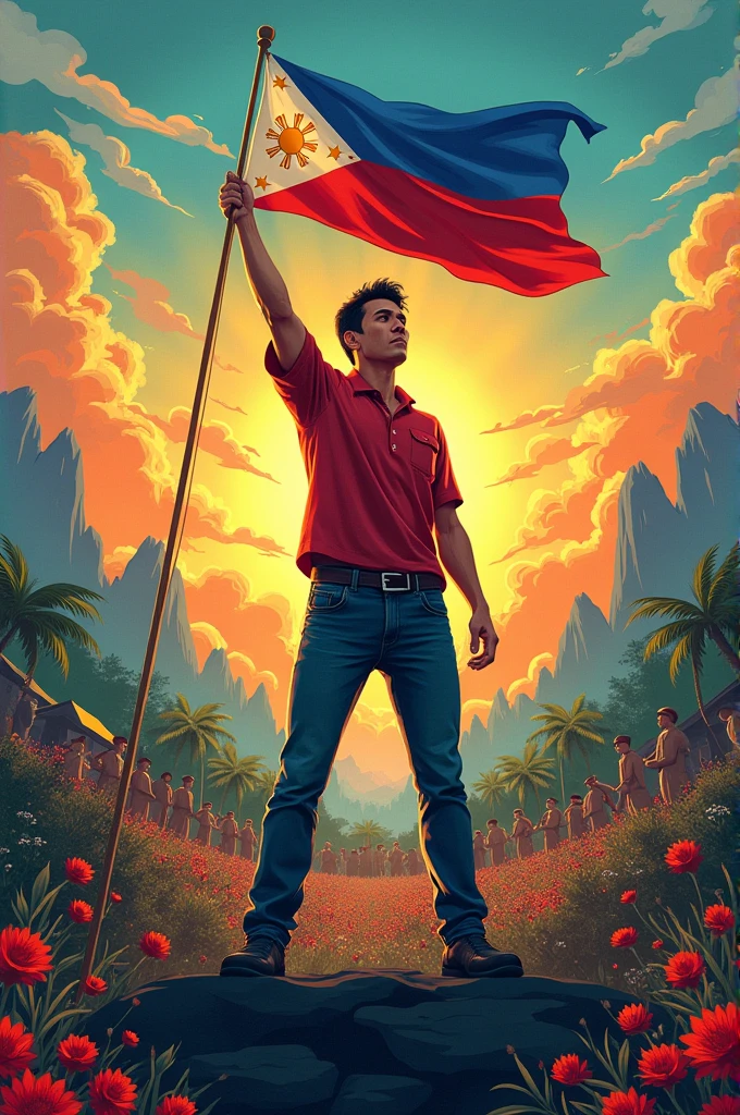 Make a poster for poster making contest about freedom of filipino, 