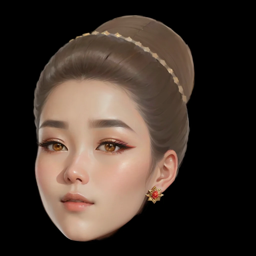 a close up of a woman with a tia on her head, inspired by Tang Sin Yun Sandara, inspired by Yun Du-seo, korean audrey hepburn, portrait of modern darna, inspired by Lan Ying, south east asian with round face, inspired by Xie Huan, padme amidala, ancient libu princess, inspired by Sim Sa-jeong