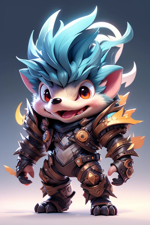 Create a picture of a hedgehog monster.. The body is transparent and can be seen through. The image is sharp and detailed., with beautiful colors.. With arms, leg, eyes, mouth, พื้นหลังสีlegว