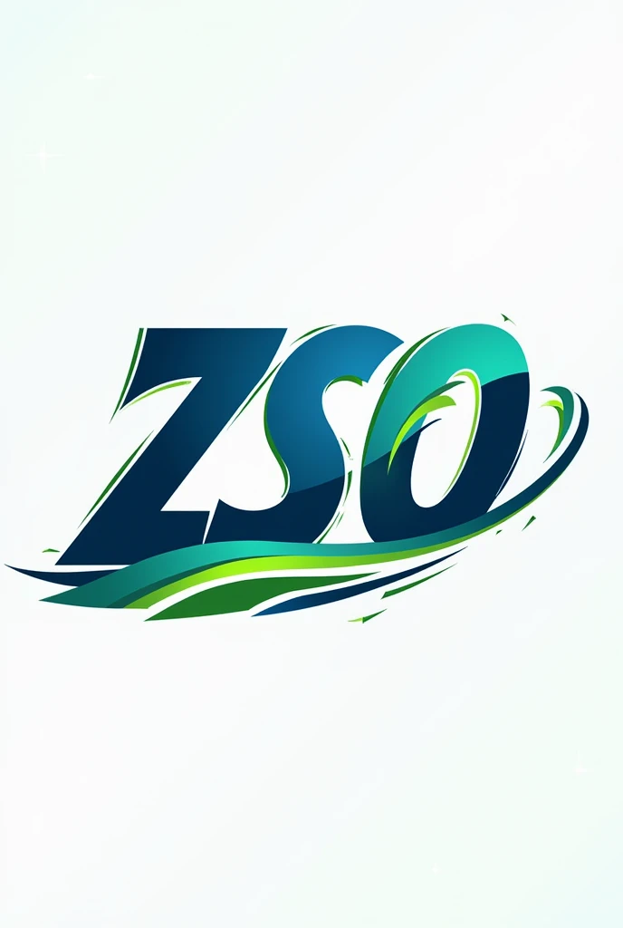 Beautiful and clear logo blue green only from Russian capital letters ZSO Dynamics with signs of DYNAMICS and dynamism and sport