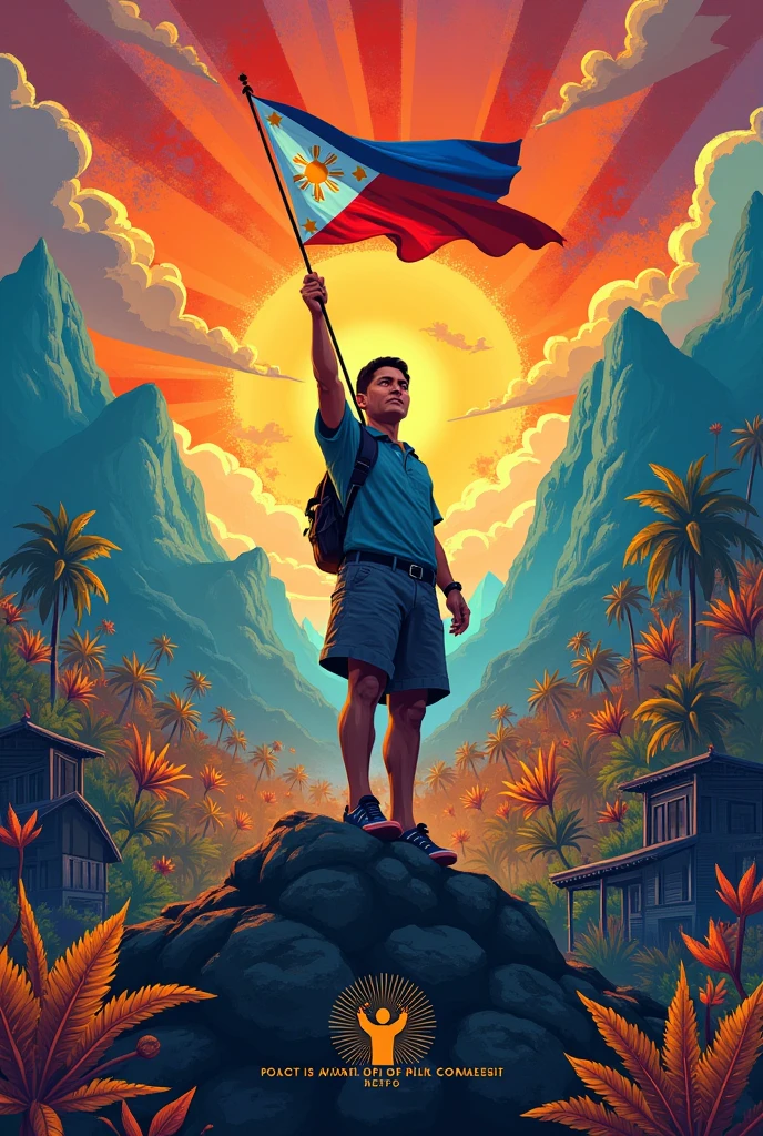 Make a poster for poster making contest about freedom of filipino,