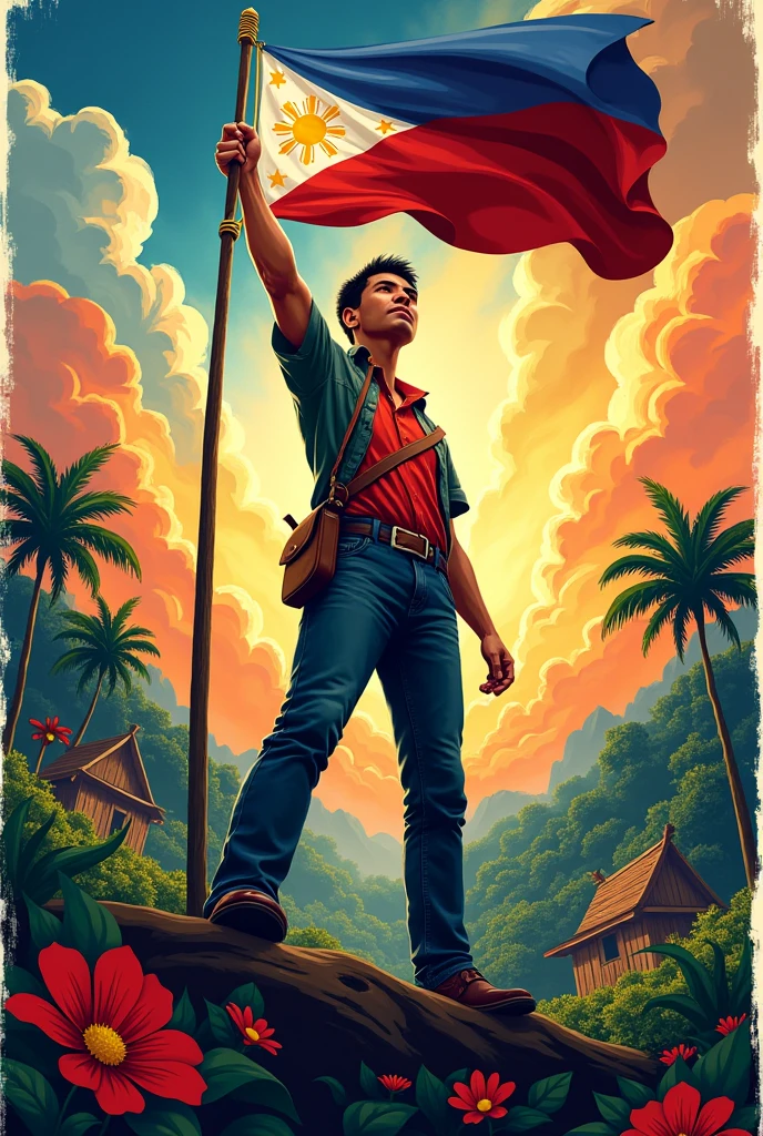 Make a poster for poster making contest about freedom of filipino,