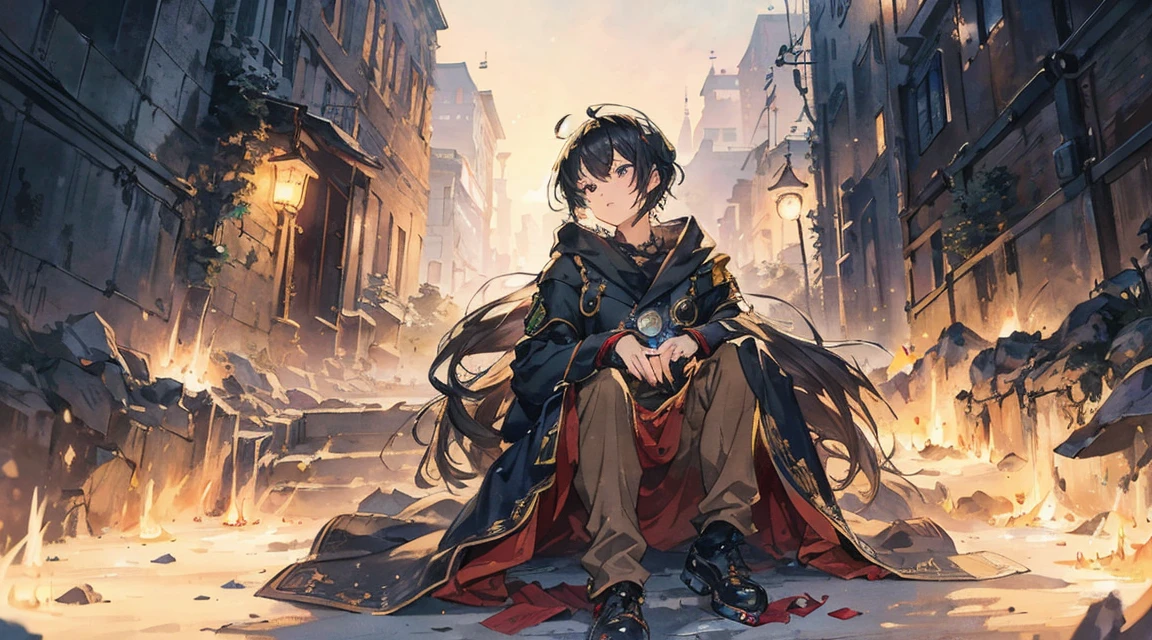 Highest quality, masterpiece, Very detailed, Detailed Background, anime, one person's, young, short, sf, sf, Outdoor, night, Starry Sky, greenhouse, giant structure, Biodome, Wind景, scenery, horizon, rooftop, sitting on rooftop, Wind, avert your eyes, Atmospheric lighting, Focus Only, close, From the side, Written boundary depth, Bokeh