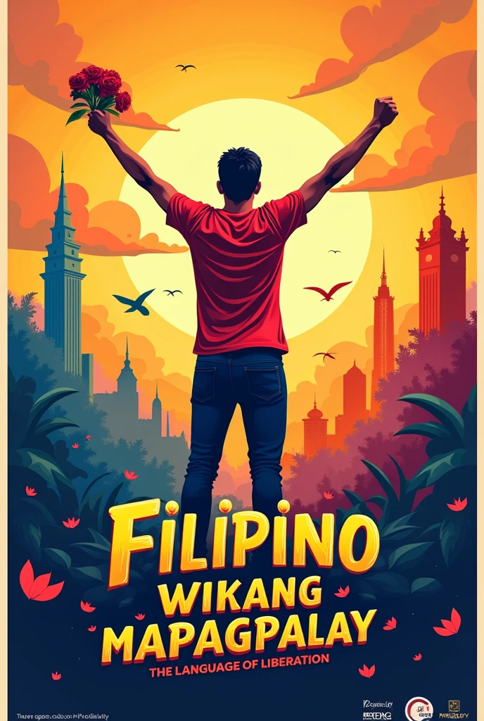 Create me a poster slogan about "Filipino: wikang mapagpalaya"