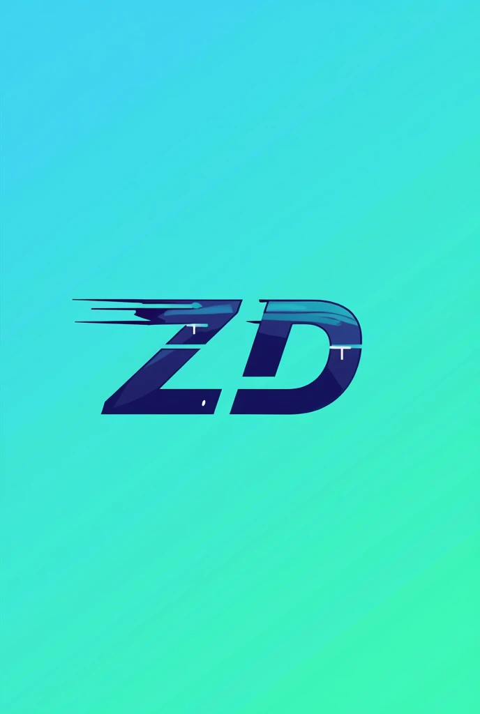 clear logo blue green only from Russian capital letters ЗД Dynamics with signs of DYNAMICS and dynamism and sports sports equipment