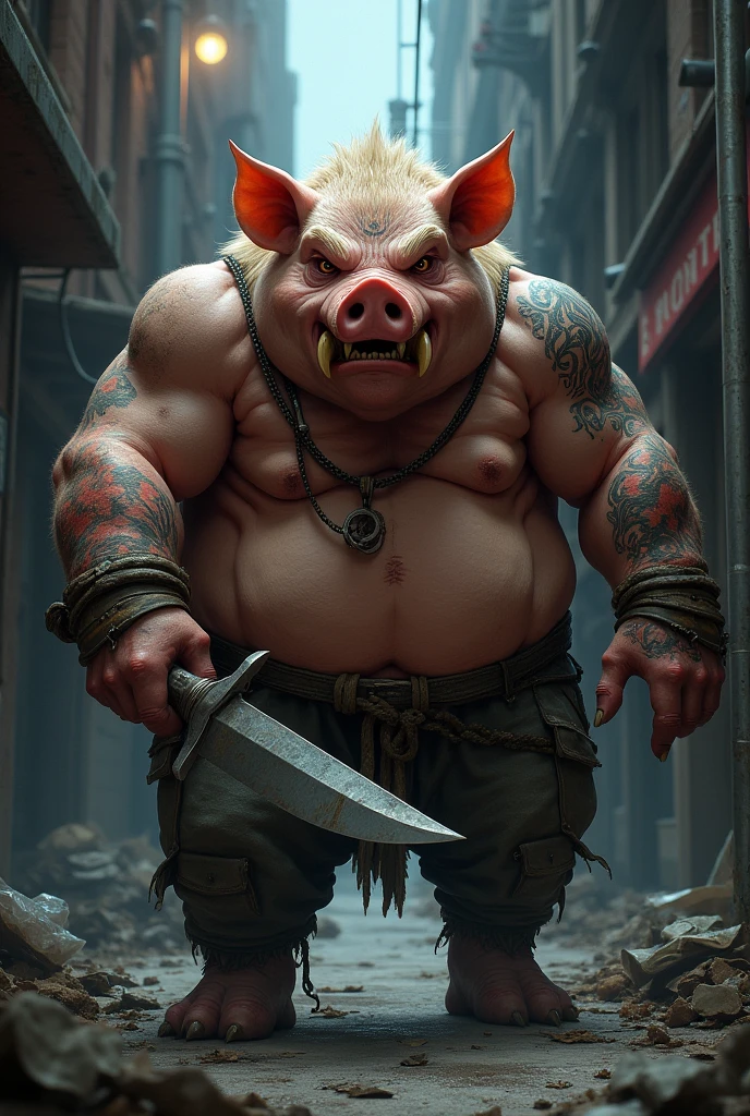 a pig Thug , weapon 