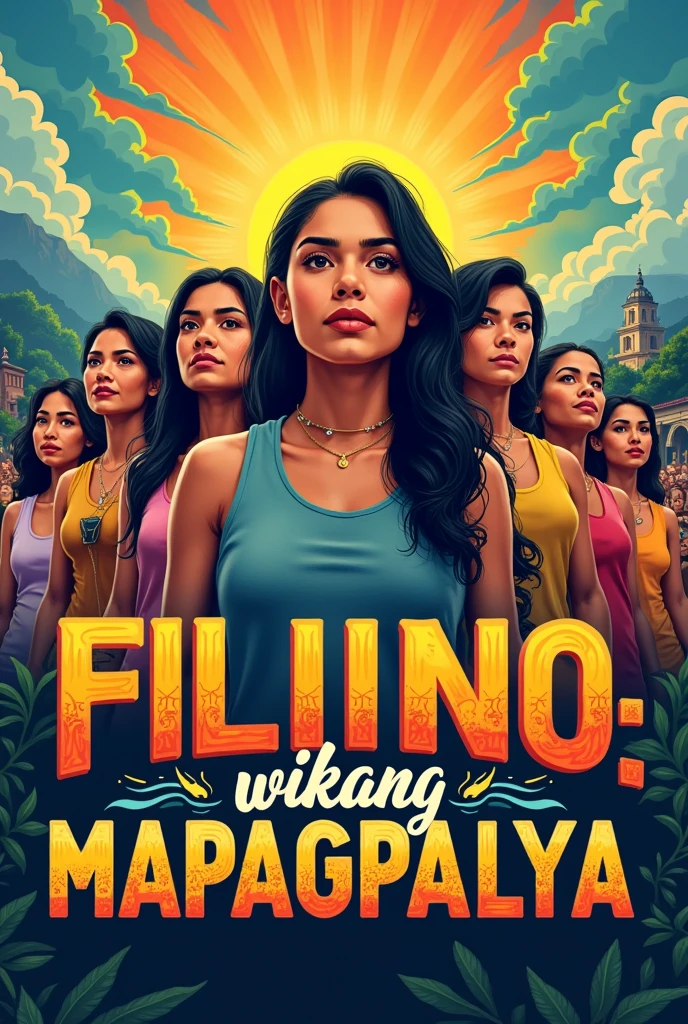Create me a poster slogan about " Filipino: wikang mapagpalaya"