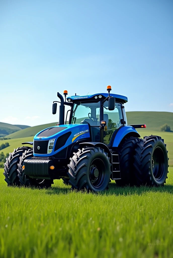 Imagine modified new holland tractor in blue colour