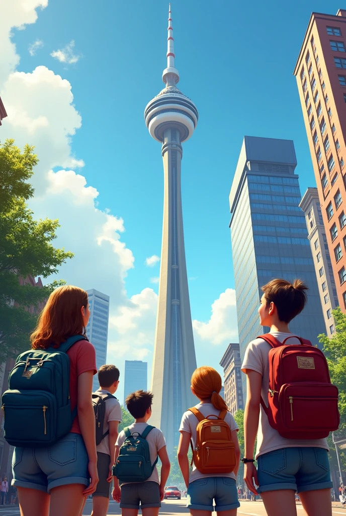 Travelers looking at the Sydney Tower intently