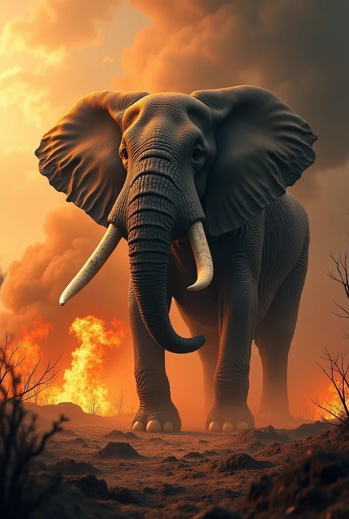 Palaeoloxodon namadicus fire dangerous image