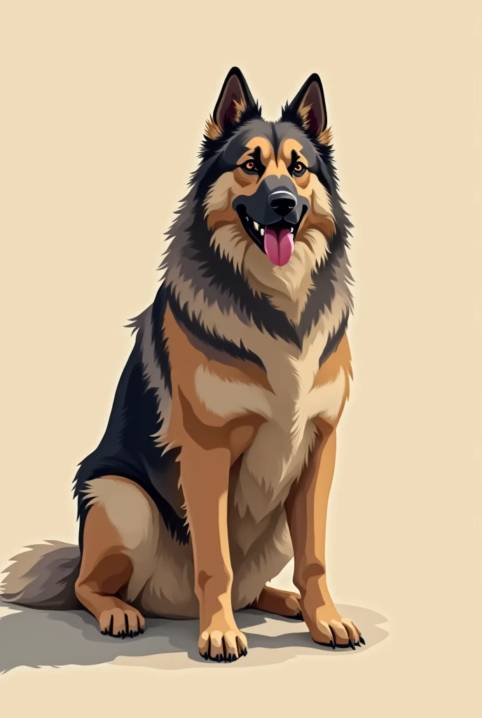 Central Asian Shepherd, flat colors