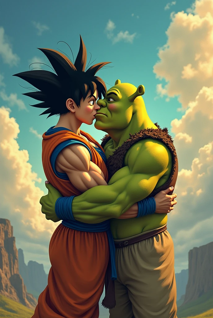 Goku kissing shrek