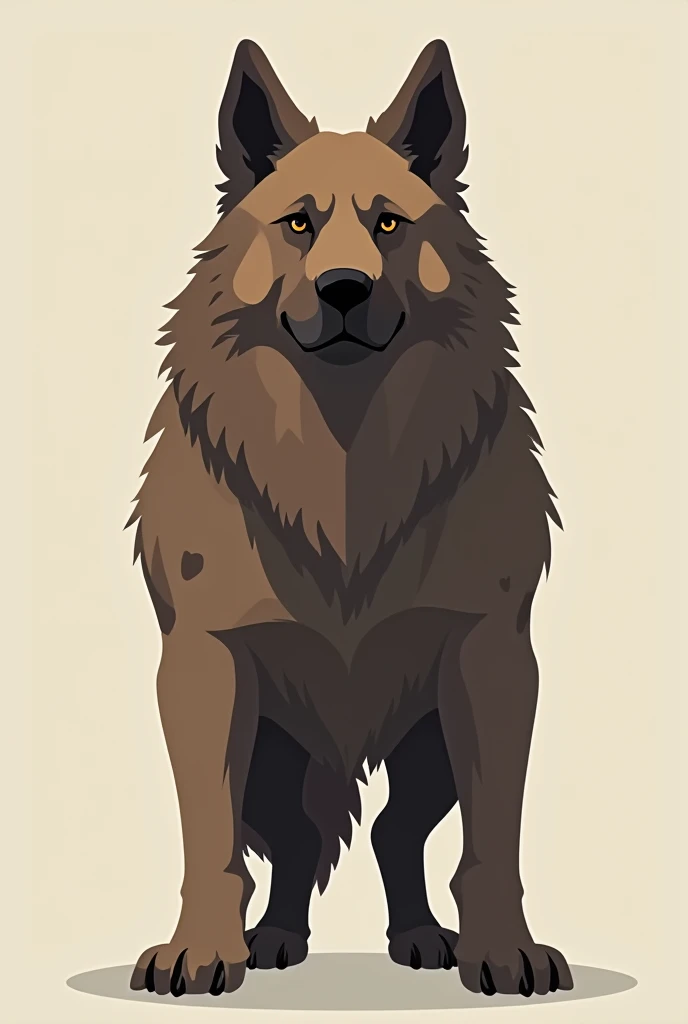 Central Asian Shepherd dog, flat colors