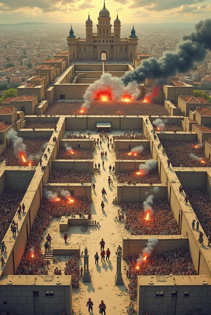 Conceptual map of the storming of the Bastille on July 14, 1789 with 20 frames 