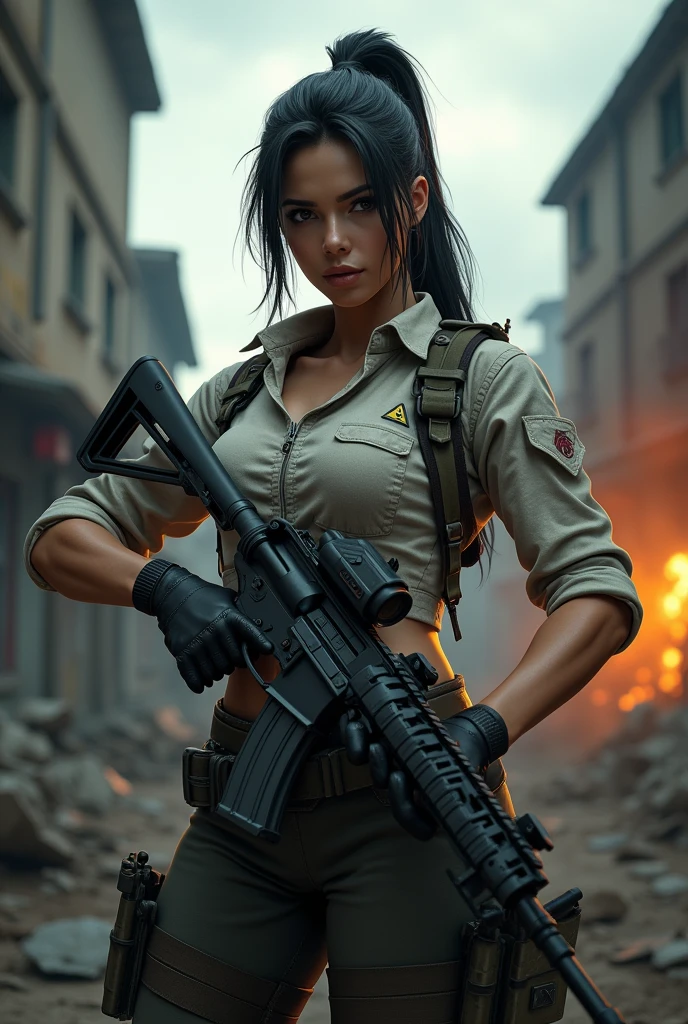 ALPHA GAMING namedPubg channel profil picture and she is pubg character 