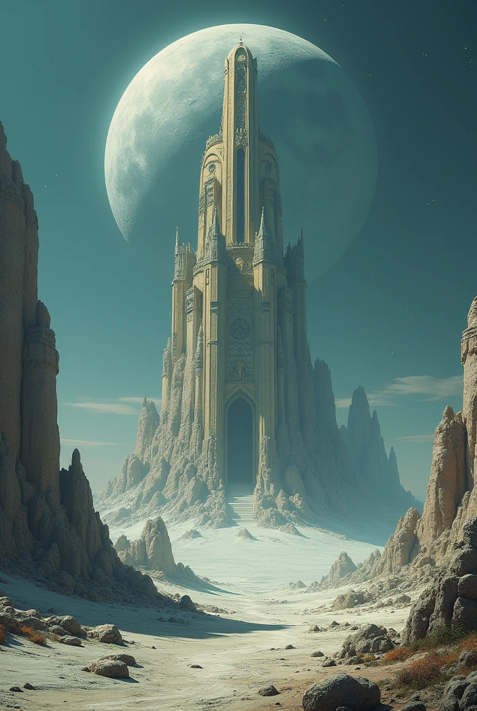 There is a sleeping village on the moon ... building is... Aaisa banavo... the building is very large ... And the meaning can be seen from there
