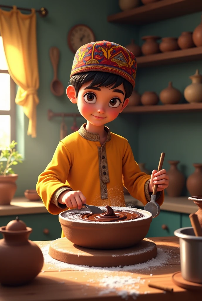 Bangladeshi Muslim
Boy who making chocolate cake