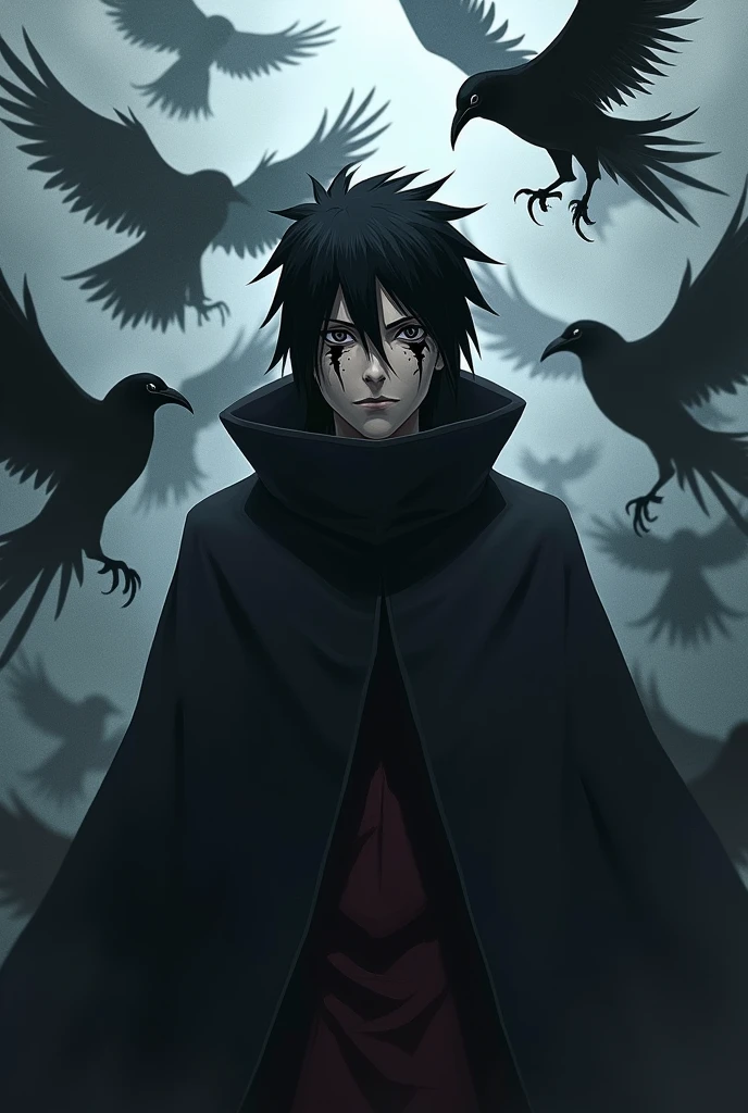 Itachi uchiha with crows