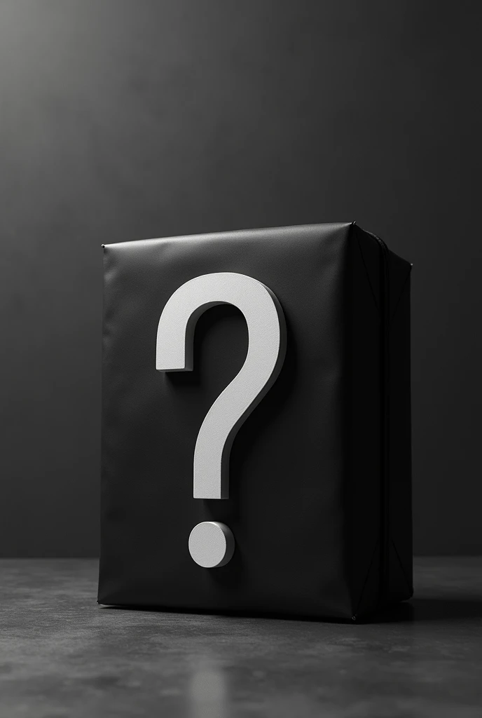 A mysterious square gift box having a question mark on it