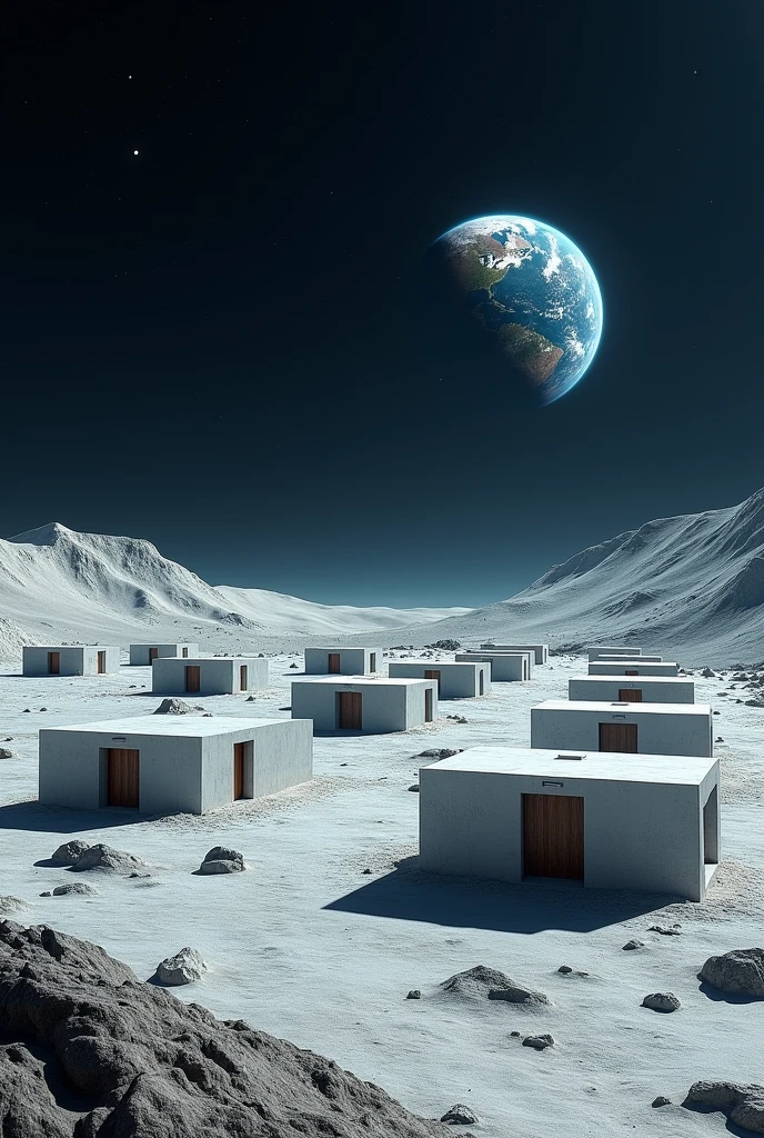 Moon par 50 houses ho.. vaaha se earth dikhe or realistic ho...