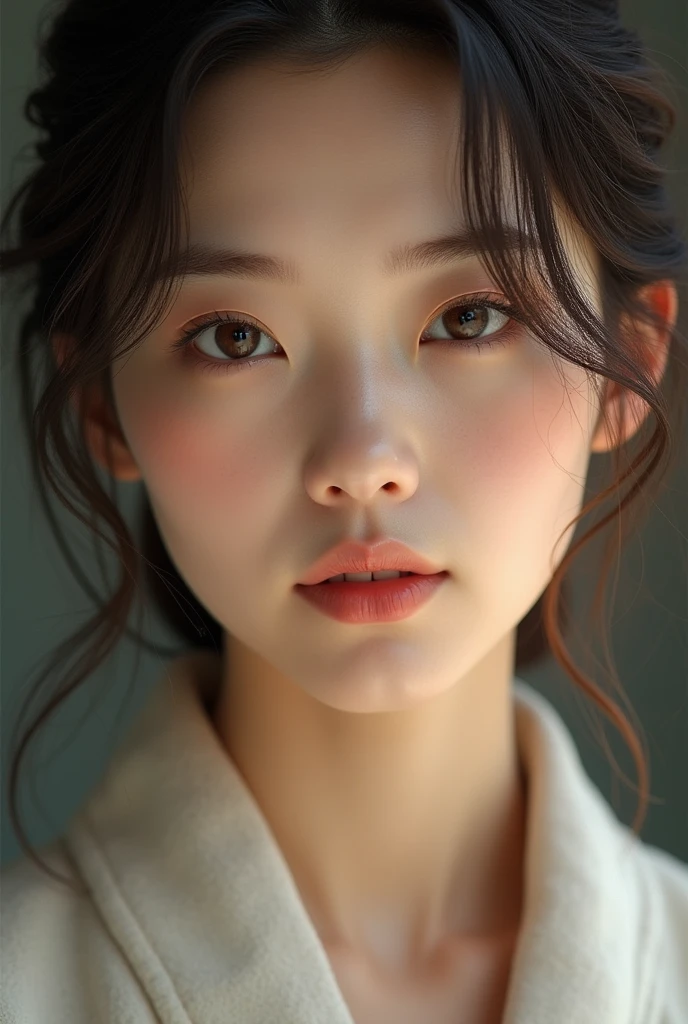 ((Ultra-Realistic Capture)), ((Very detailed)), ((High resolution 16K human skin closeup)). ((Skin texture must be natural)), Photorealistic:1.4、((So detailed that even pores can be identified:1.3)). Skin looks healthier, In a unified tone. Use natural light and colour、Sharp focus:1.4、Looking into the camera、Look at the viewers、Underarm、Very simple background、Dark brown eyes、Japanese Goddess、40s、Shortcuts