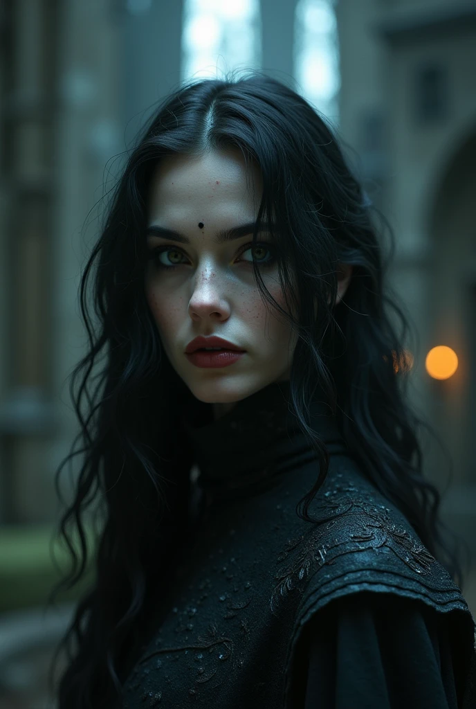 Envision a captivating woman, both beautiful and possessed by an evil power, residing in a foreboding castle. Her face, meticulously crafted, radiates a sinister beauty that captures the essence of her malevolence. The castle, with its looming towers and shadowed corridors, becomes a fitting backdrop for her ominous presence.
In this realistic portrayal, the woman's expression blends allure with a hint of malice, revealing the depth of her wicked nature. Her features are finely detailed to convey a dark charisma, highlighting the allure of her beauty tainted by an evil force. The play of light and shadow in the castle accentuates the eerie atmosphere, creating a cinematic scene.
The evil power she possesses manifests itself, perhaps through dark energy or mystical elements, further emphasizing her ominous nature. This scene invites viewers into a world where beauty and malevolence coexist, as the woman reigns over her ominous domain within the confines of the castle—a visual narrative of dark allure and wicked power.