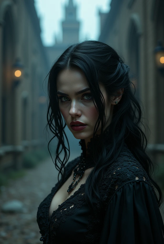 Envision a captivating woman, both beautiful and possessed by an evil power, residing in a foreboding castle. Her face, meticulously crafted, radiates a sinister beauty that captures the essence of her malevolence. The castle, with its looming towers and shadowed corridors, becomes a fitting backdrop for her ominous presence.
In this realistic portrayal, the woman's expression blends allure with a hint of malice, revealing the depth of her wicked nature. Her features are finely detailed to convey a dark charisma, highlighting the allure of her beauty tainted by an evil force. The play of light and shadow in the castle accentuates the eerie atmosphere, creating a cinematic scene.
The evil power she possesses manifests itself, perhaps through dark energy or mystical elements, further emphasizing her ominous nature. This scene invites viewers into a world where beauty and malevolence coexist, as the woman reigns over her ominous domain within the confines of the castle—a visual narrative of dark allure and wicked power.