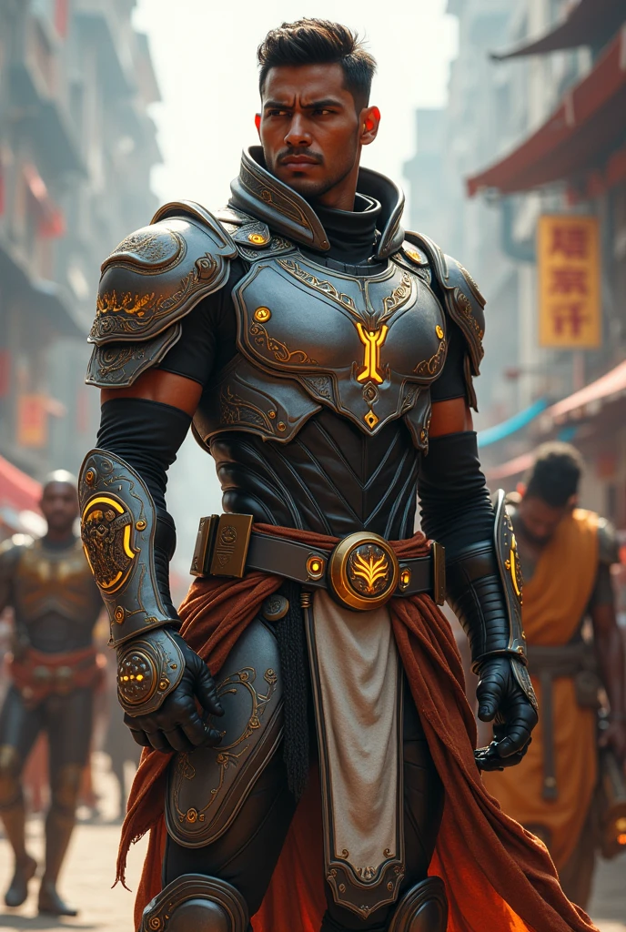modern indian warrior in armour 