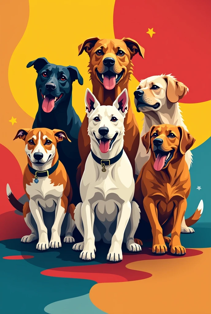 A poster with dogs